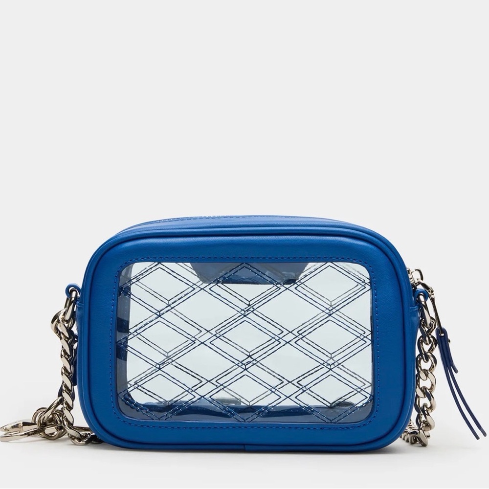 Steve‎ Madden Royal Blue Quilted Clear-Front Crossbody